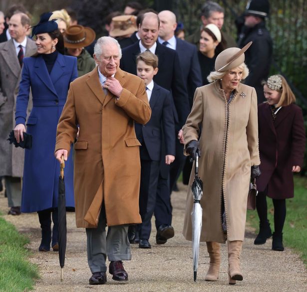 The King and Queen Camilla on their way to church this morning