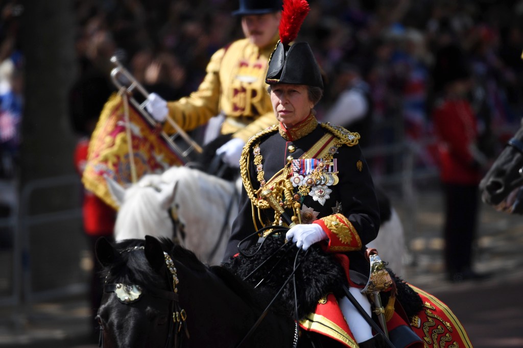 Princess Anne on a horse.