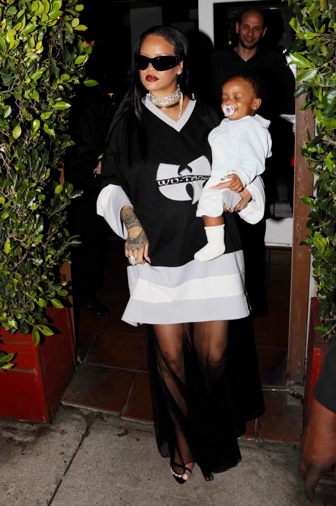 Rihanna with her son