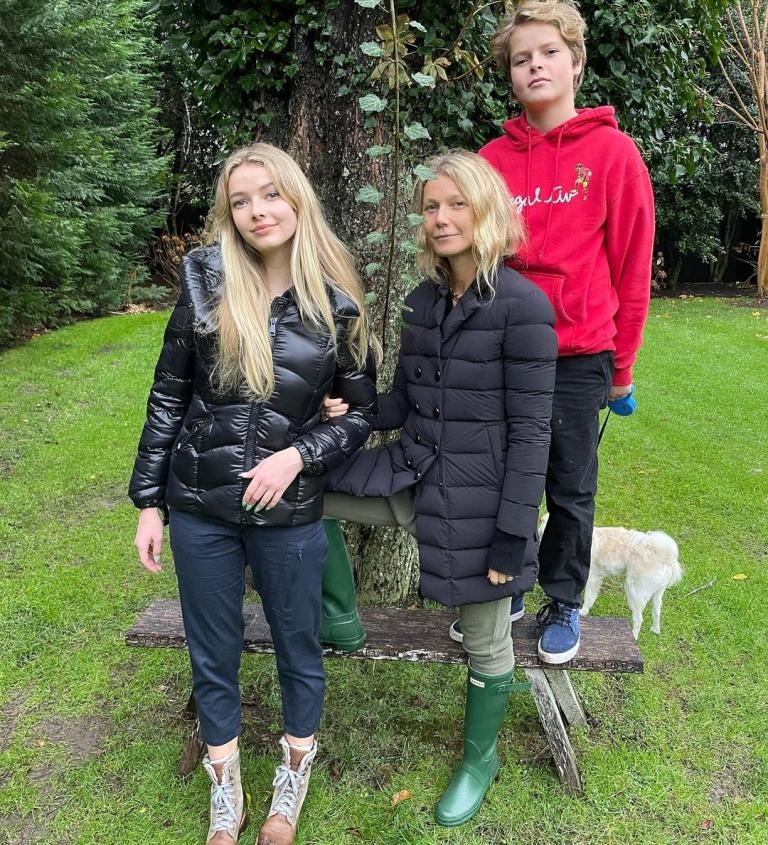 Gwyneth Paltrow with her kids Apple and Moses