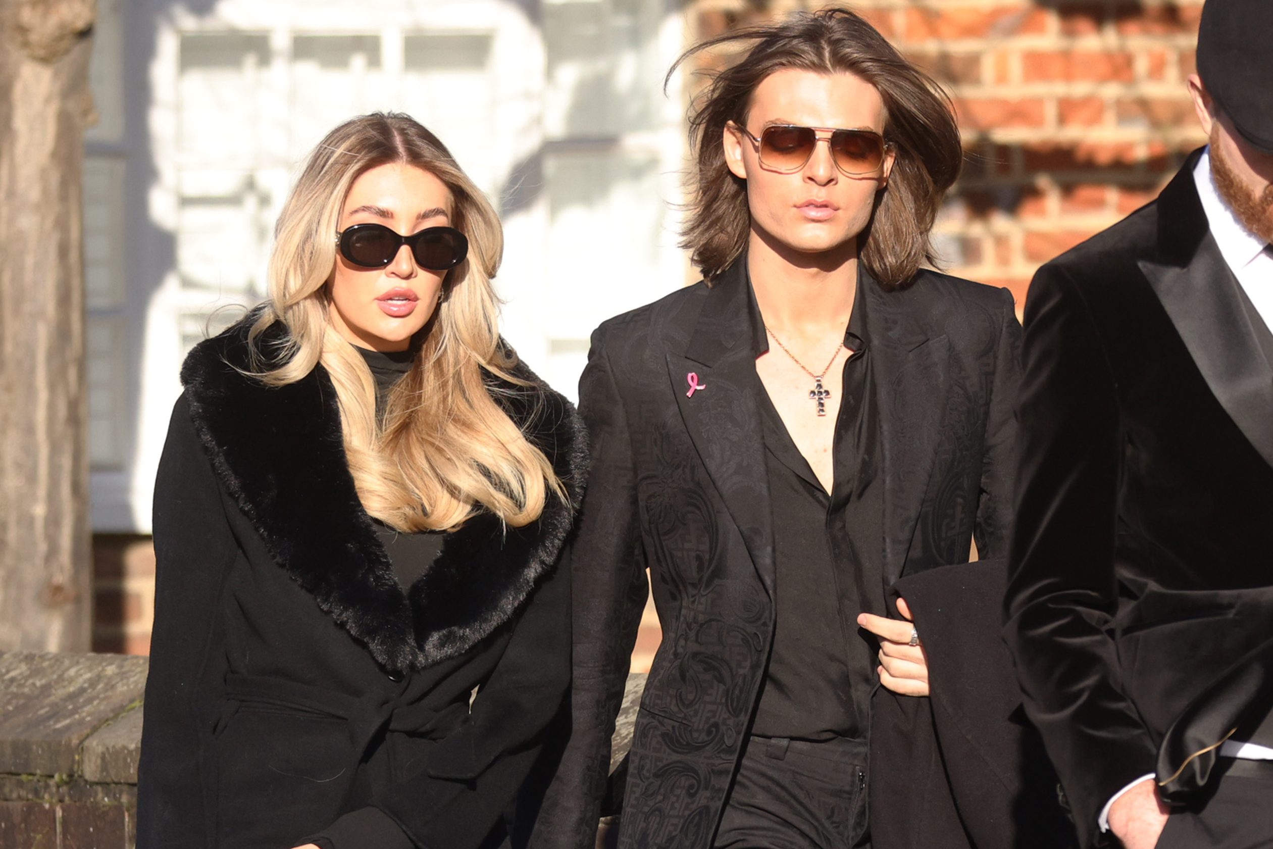 Kate Cassidy and Damian Hurley at Liam Payne's funeral.