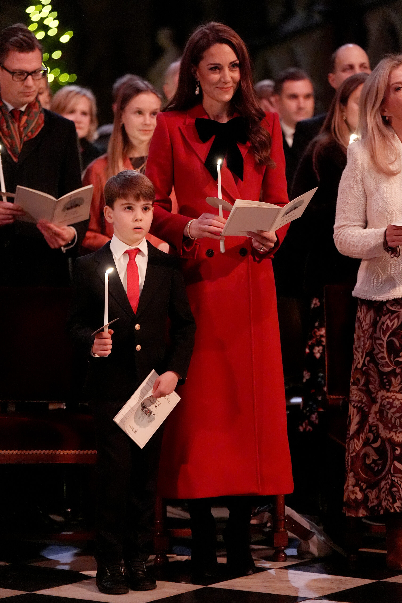 Prince Louis and Kate Middleton at the "Together at Christmas" carol service in December 2024