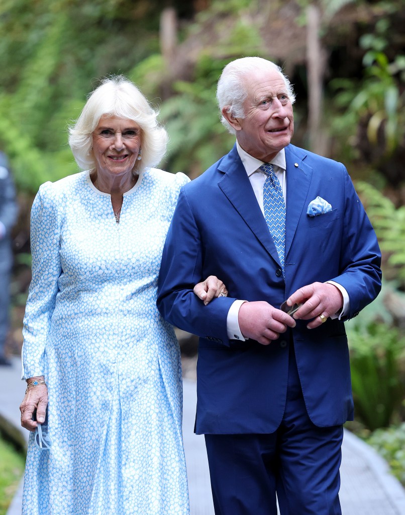 Queen Camilla and King Charles III visit the Australian National Botanic Gardens on October 21, 2024 in Canberra, Australia.