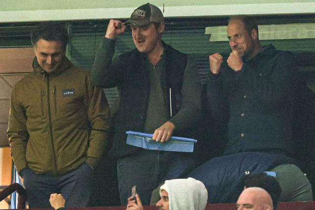 James Gill - Danehouse/Getty Images William, Prince of Wales, celebrates Aston Villa's victory on the final whistle during the UEFA Champions League 2024/25 League Phase MD2 match between Aston Villa FC and FC Bayern MÃ¼nchen at Villa Park on Oct. 2, 2024 in Birmingham, England