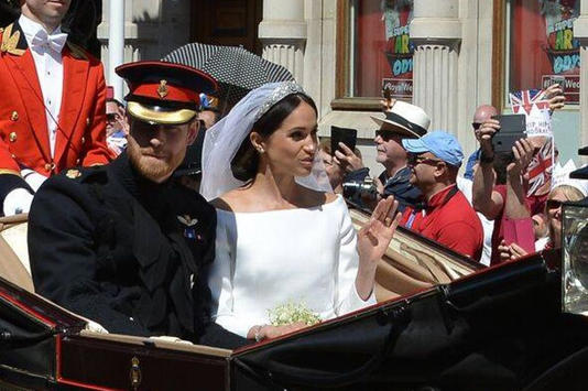 Meghan and Harry on their wedding day