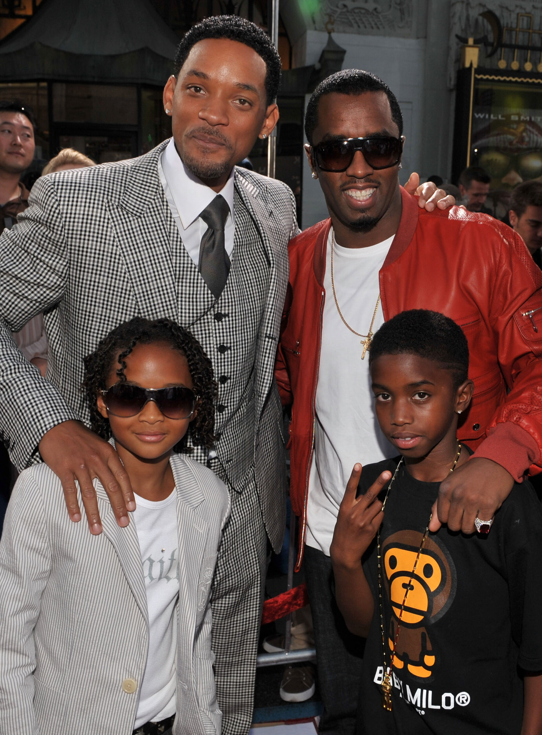 Will Smith and Sean "Diddy" Combs with their sons.