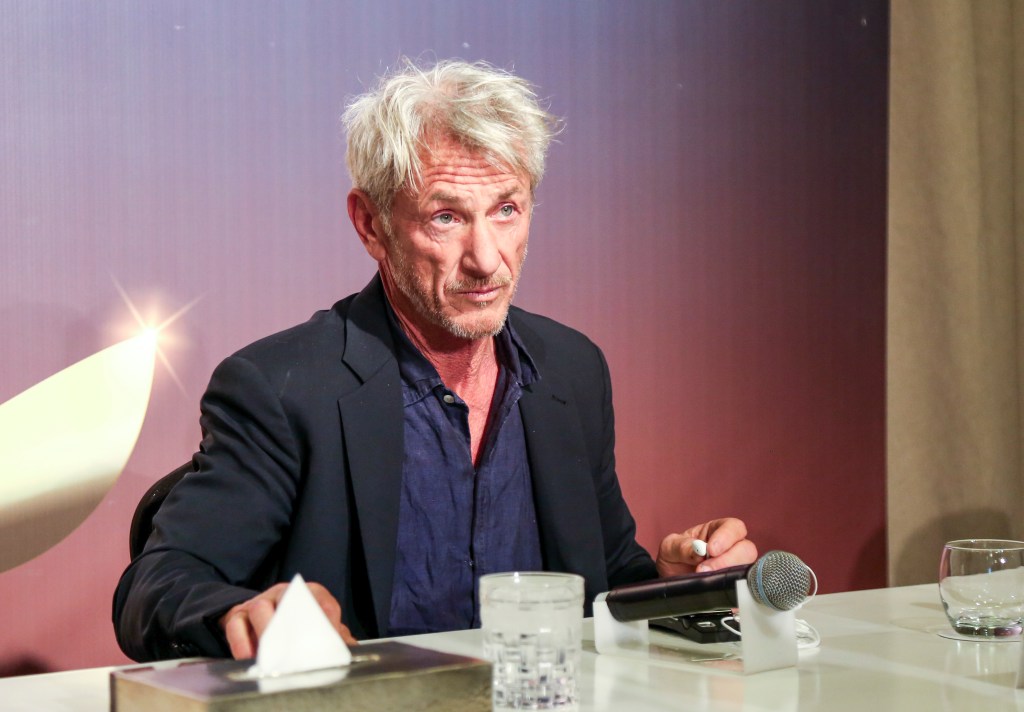 Sean Penn at a press conference for the Marrakech International Film Festival