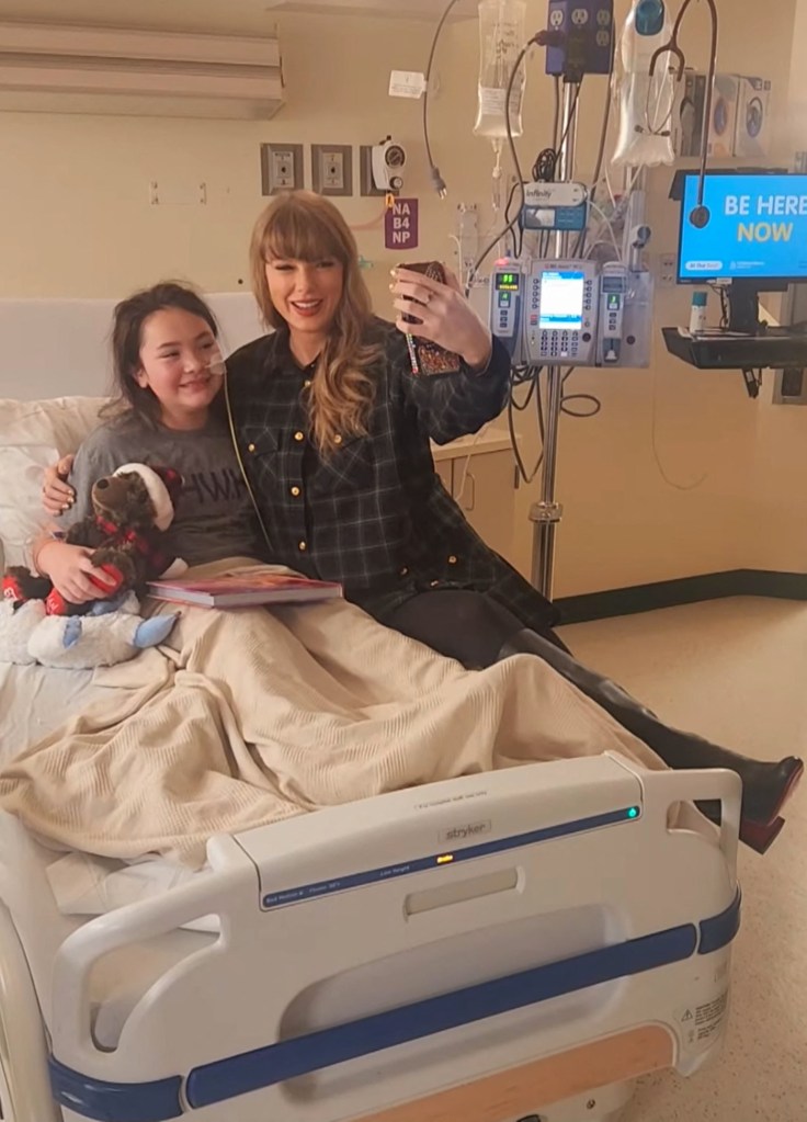 Taylor Swift and a fan at Children’s Mercy Kansas City