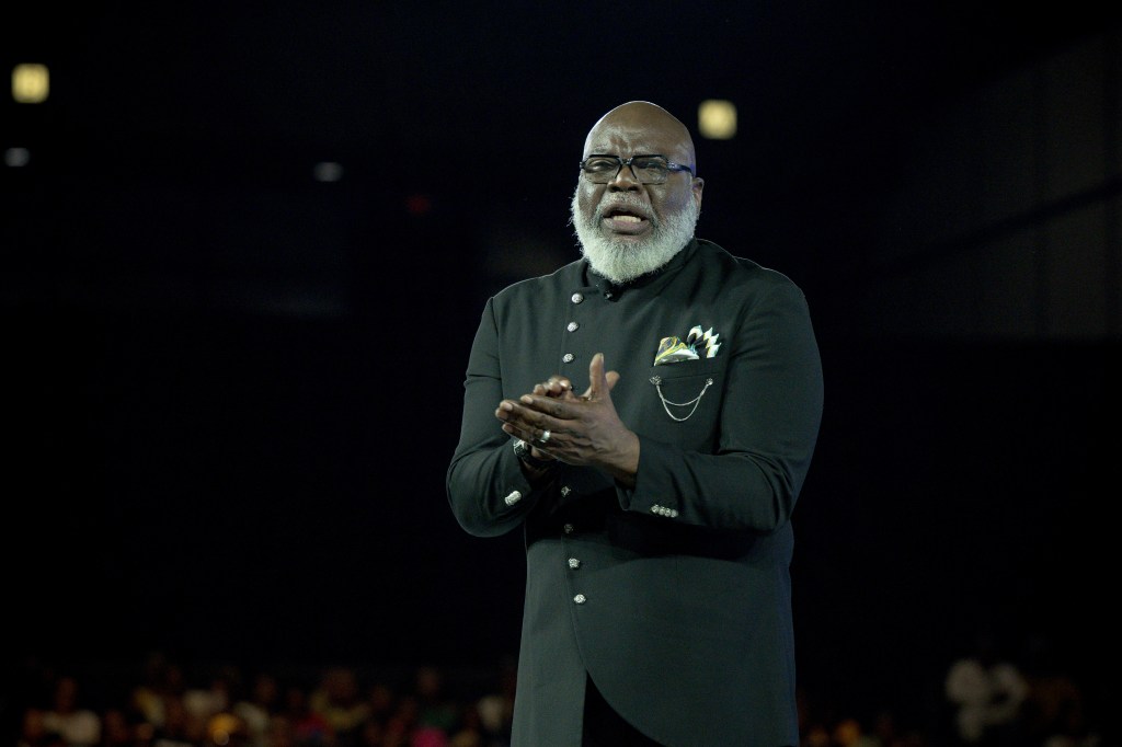 Bishop T.D. Jakes speaks on stage during day 3 of the Cry Out 2024 at George R. Brown Convention Center on June 23, 2024 in Houston, Texas.