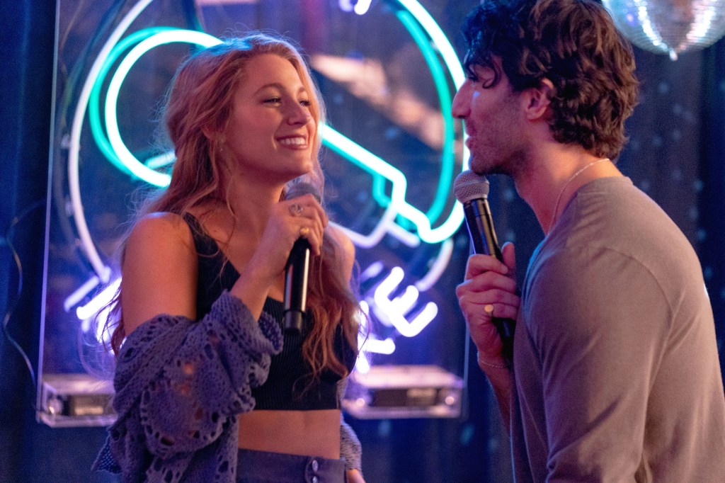 Blake Lively and Justin Baldoni on the set of "It Ends With Us."