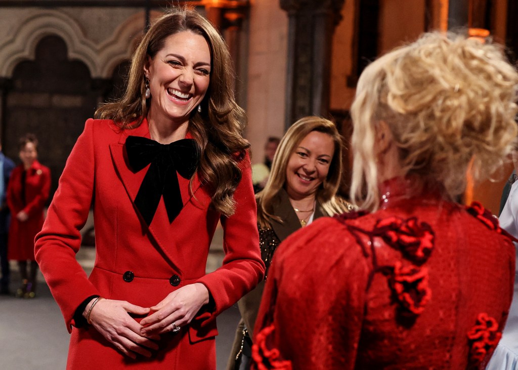 Kate Middleton talks to Paloma Faith.