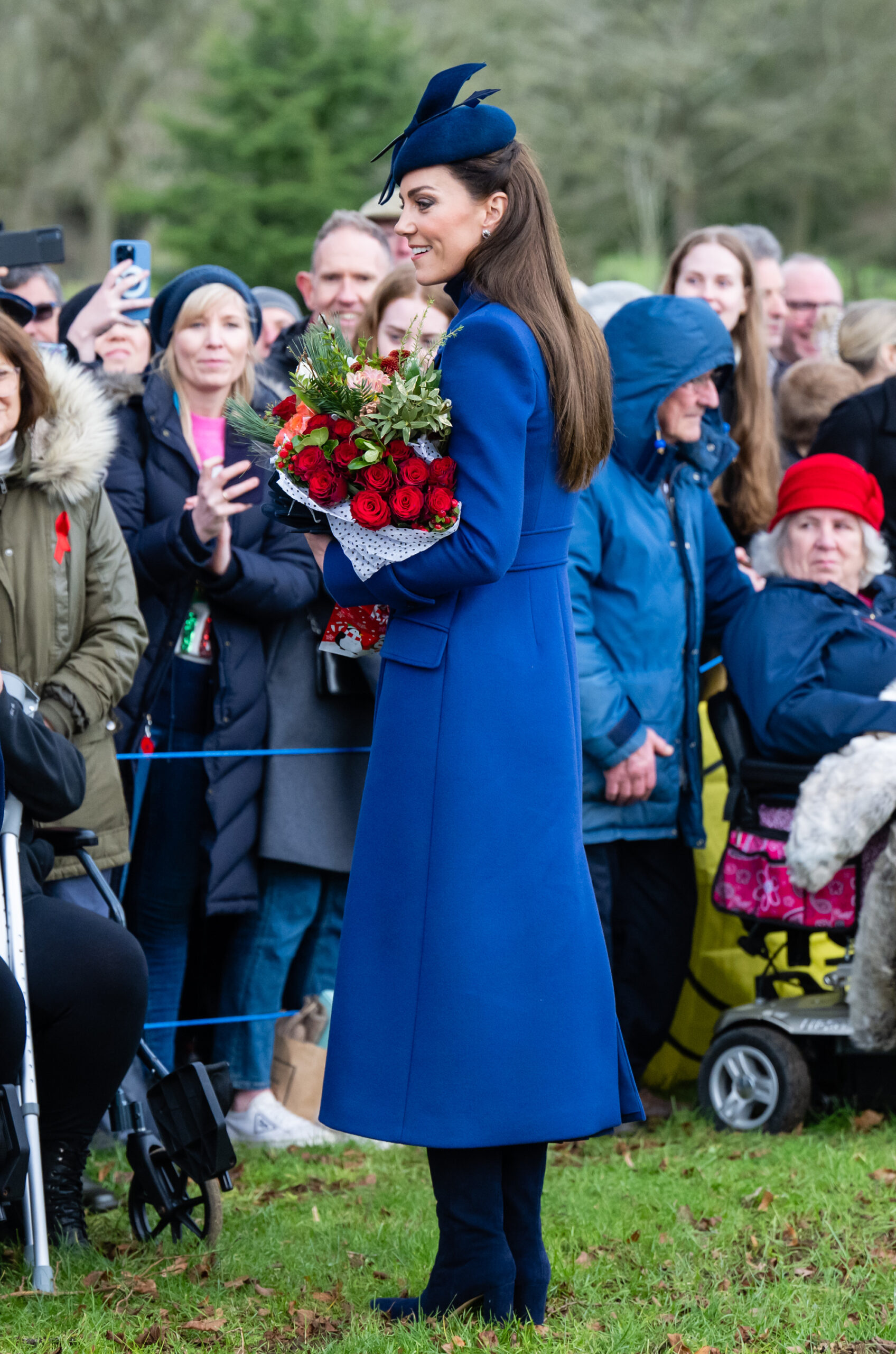 Catherine, Princess of Wales attends the Christmas Morning Service at Sandringham Church on December 25, 2023.