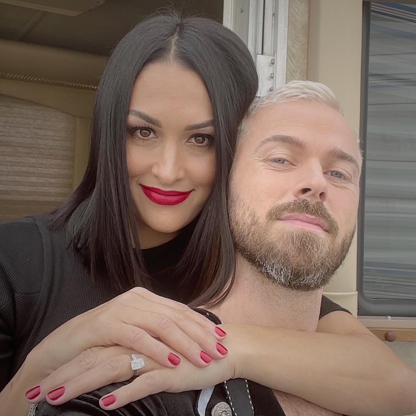 A selfie of Nikki Garcia and Artem Chigvintsev.