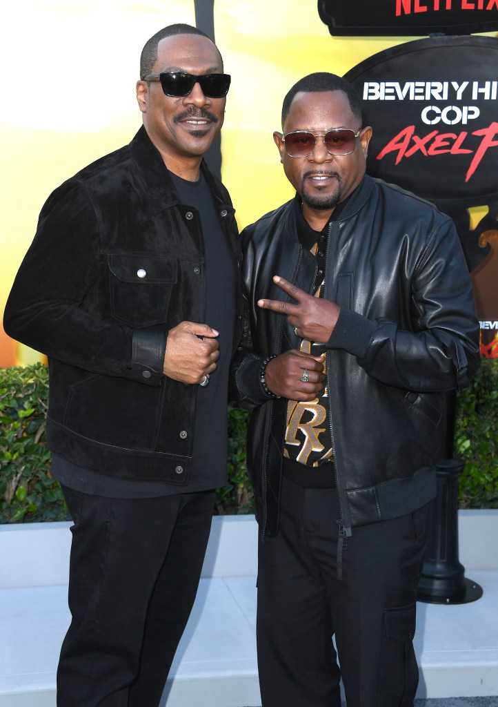 Eddie Murphy, Martin Lawrence arrives at the Los Angeles Premiere Of Netflix's "Beverly Hills Cop: Axel F" at Wallis Annenberg Center for the Performing Arts on June 20, 2024 in Beverly Hills, Calif.