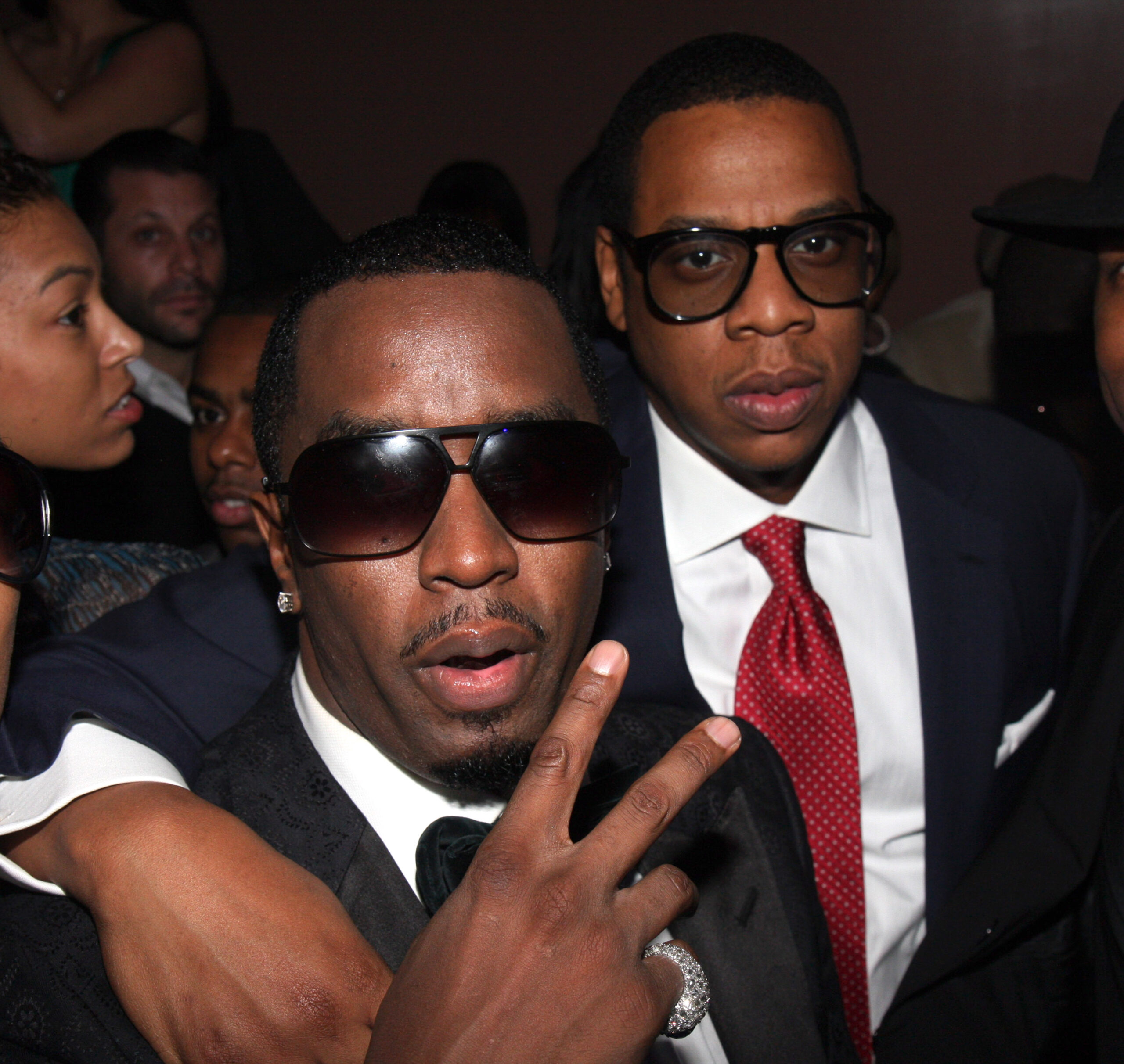 Sean Combs and Jay-Z at Combs' birthday party in 2008.