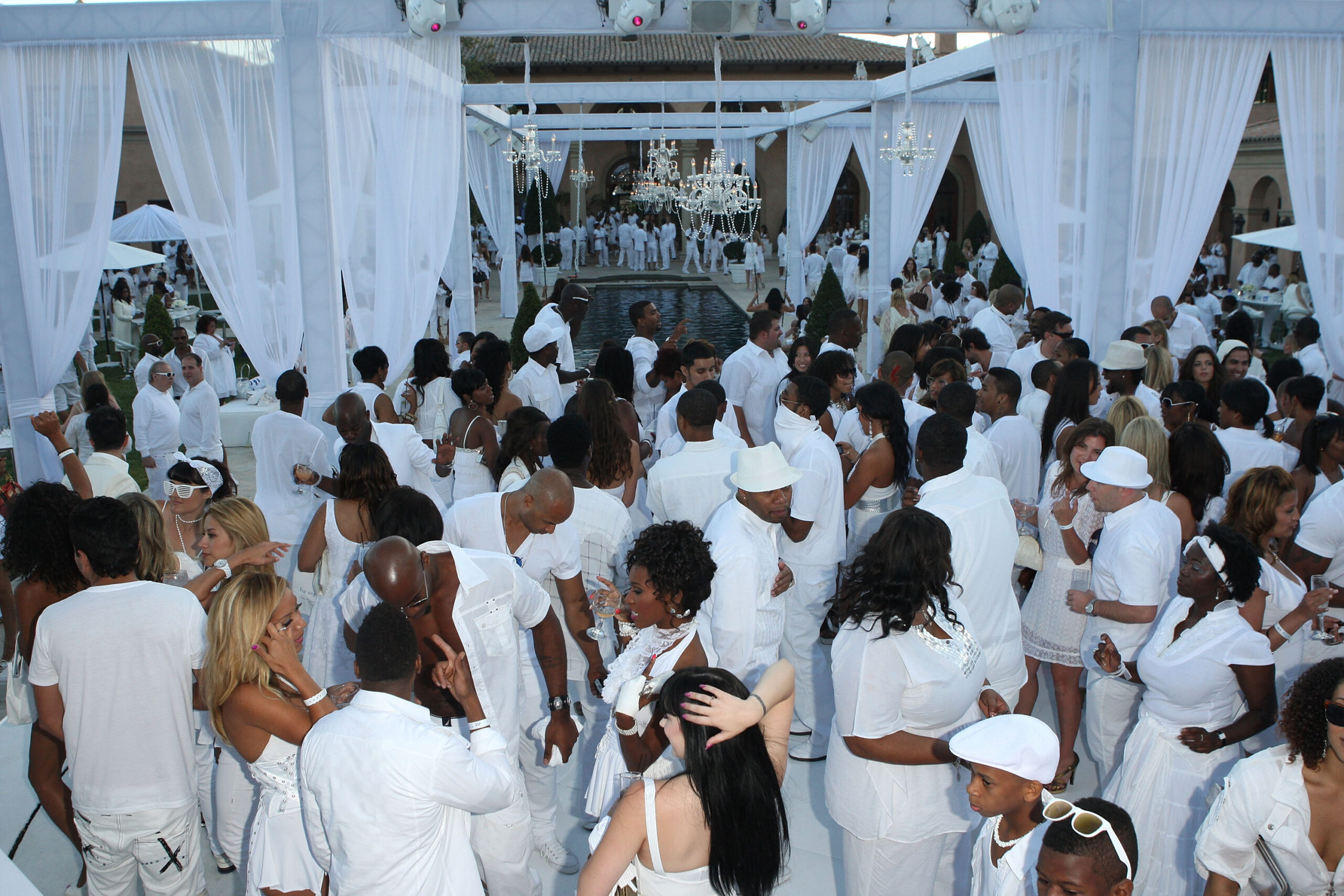 Overhead shot of Diddy's White Party.