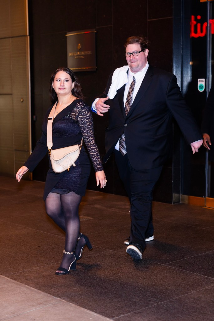 Gypsy Rose Blanchard (L) and Ryan Scott Anderson are seen in Midtown on January 05, 2024 in New York City.