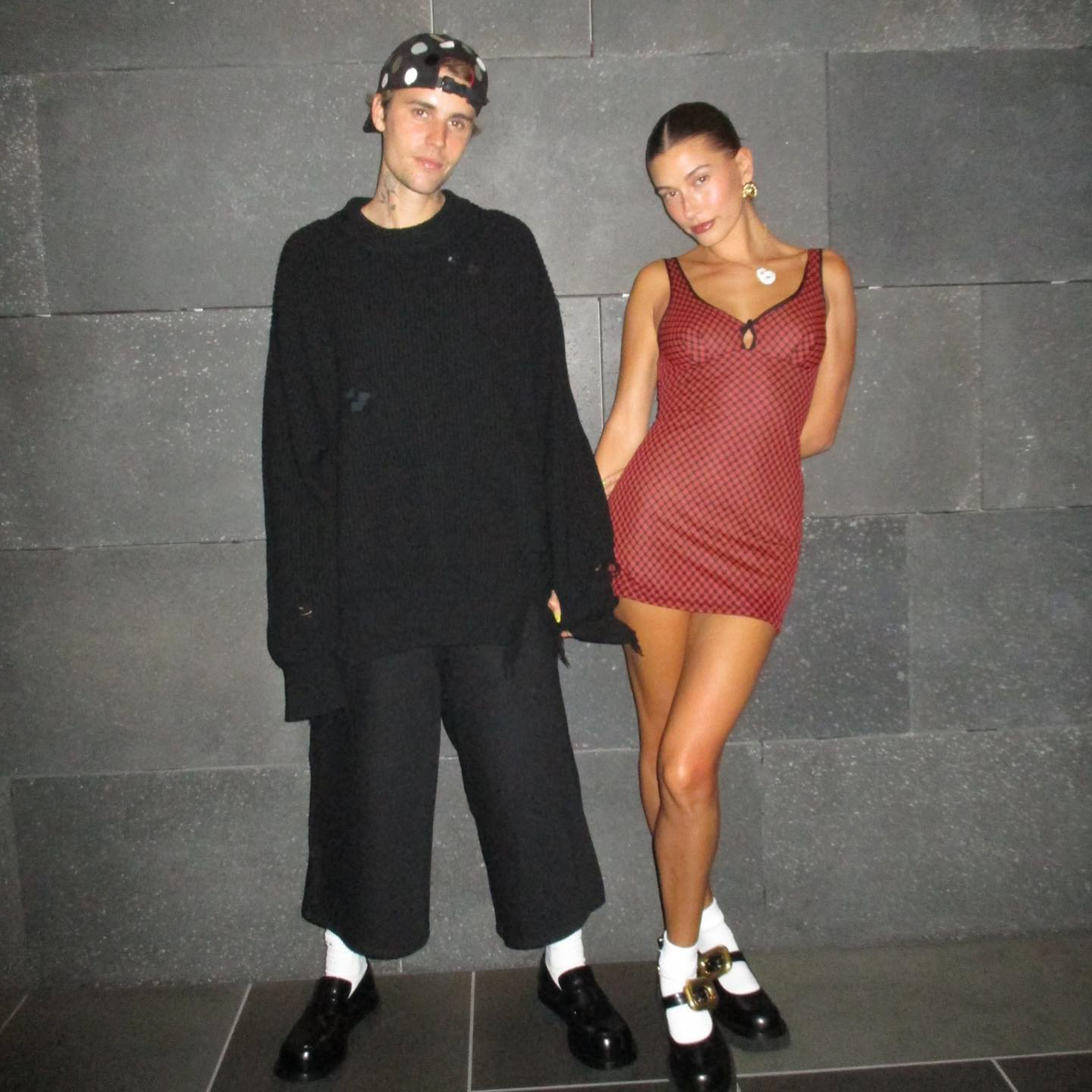 Justin and Hailey Bieber posing together