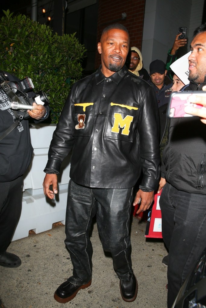 Jamie Foxx leaving his 57th birthday party at Mr. Chow.