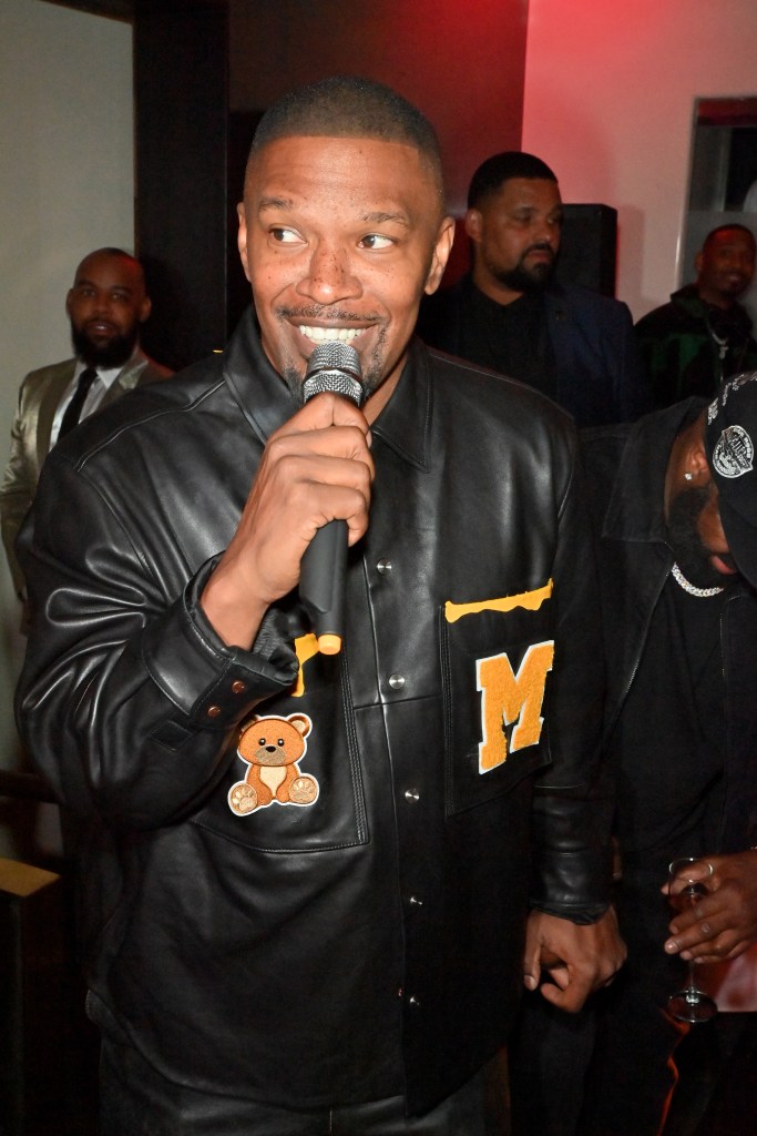 Jamie Foxx speaking at the Jamie Foxx Strong Black Legends Dinner in December 2024.