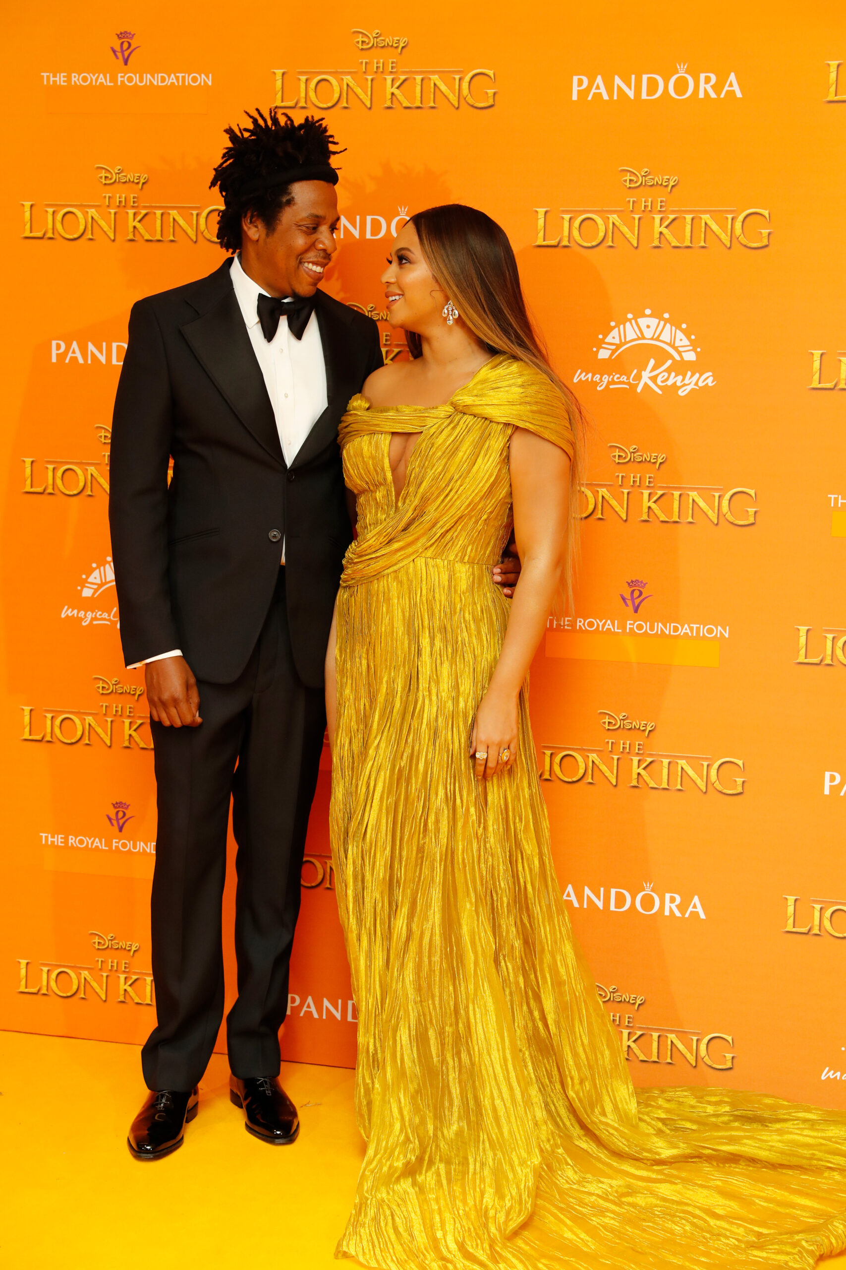 Beyoncé and Jay-Z at the "Lion King" premiere in 2019.