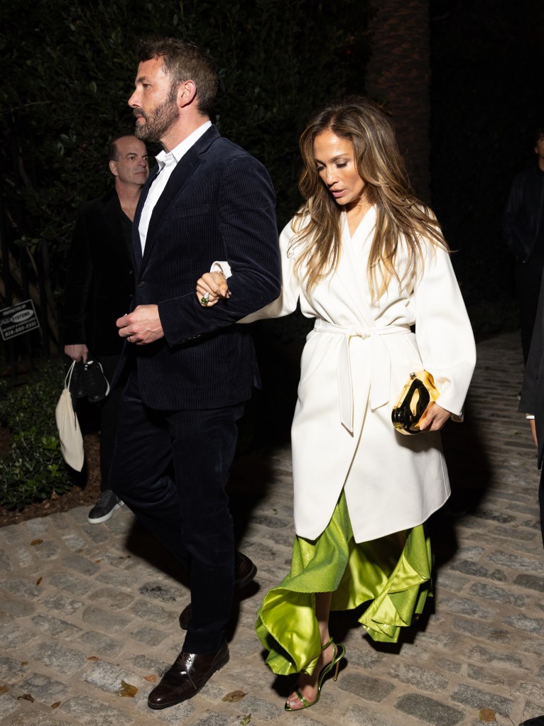 Jennifer Lopez and Ben Affleck hold hands on a date night.