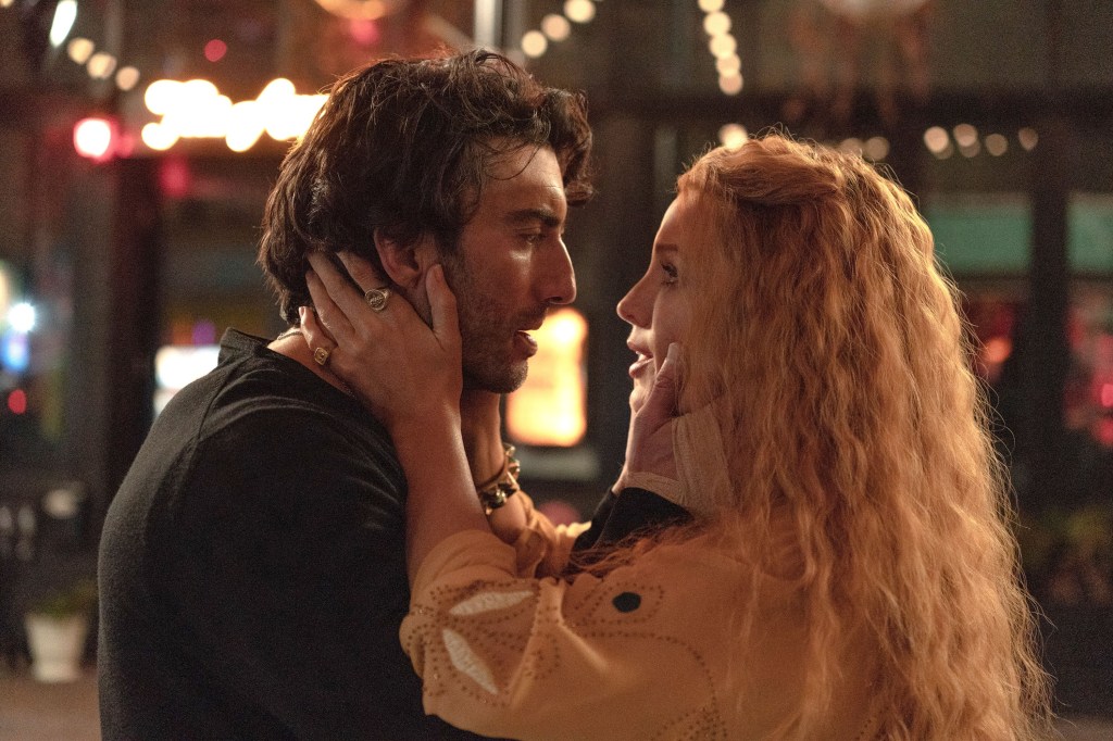 Blake Lively and Justin Baldoni on the set of "It Ends With Us."