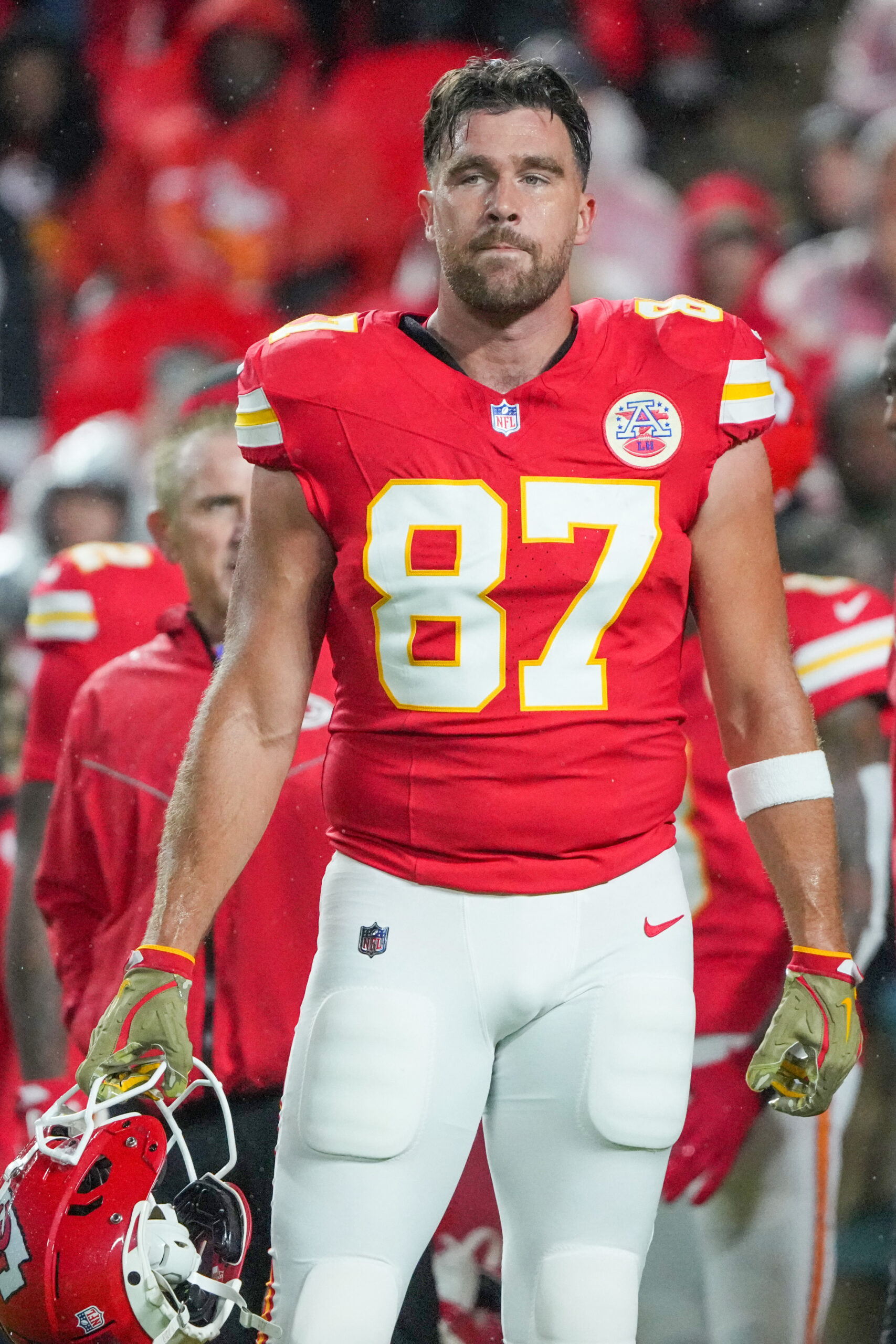 Travis Kelce in uniform.