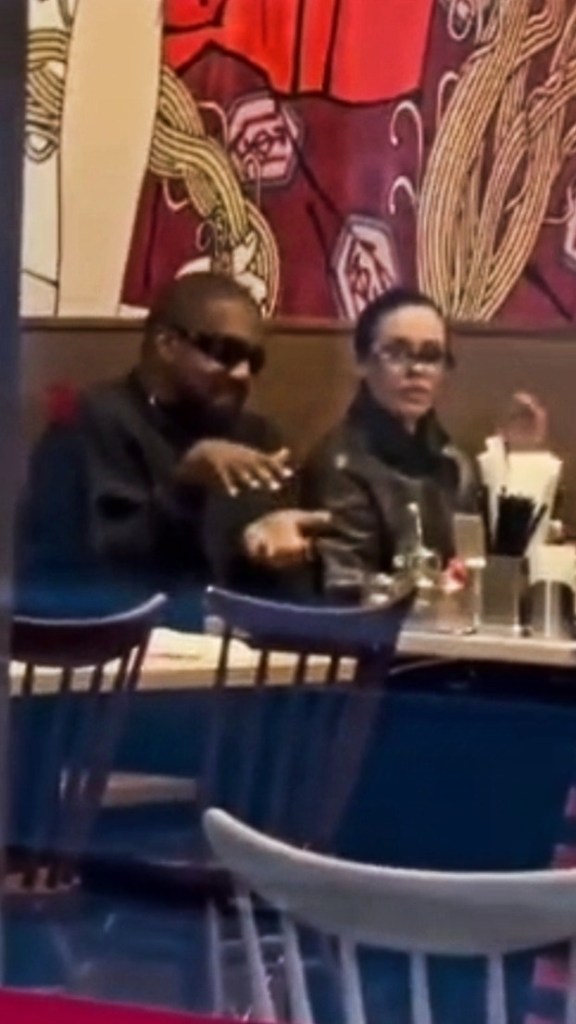 Kanye West and Bianca Censori at a restaurant in Tokyo