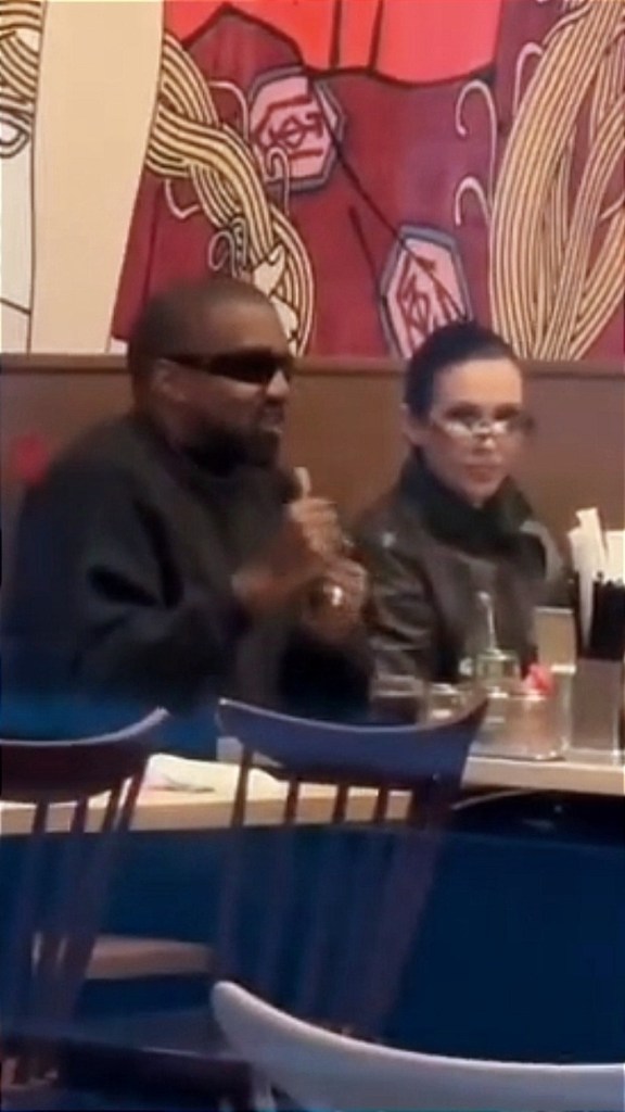 Kanye West and Bianca Censori at a restaurant in Tokyo