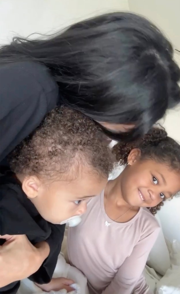 Kylie Jenner with her two kids: Stormi and Aire