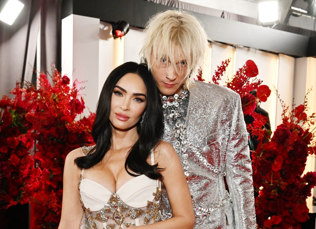 Megan Fox and Machine Gun Kelly attend the 65th GRAMMY Awards on February 05, 2023 in Los Angeles.