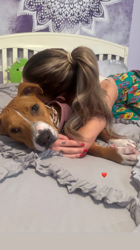 Kate Cassidy with her dog