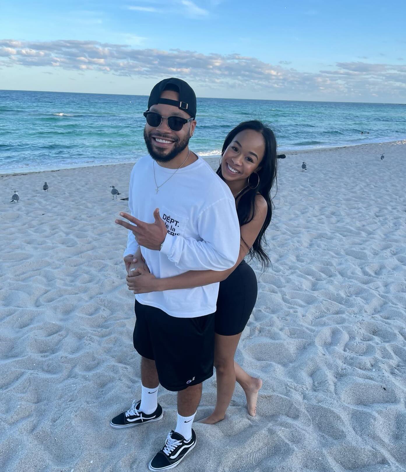 Jasmin Lawrence and Eric Murphy at the beach.