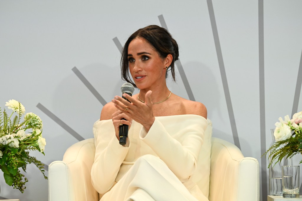 Meghan Markle speaks onstage at The Archewell Foundation Parentsâ Summit in Oct. 13, 2023.