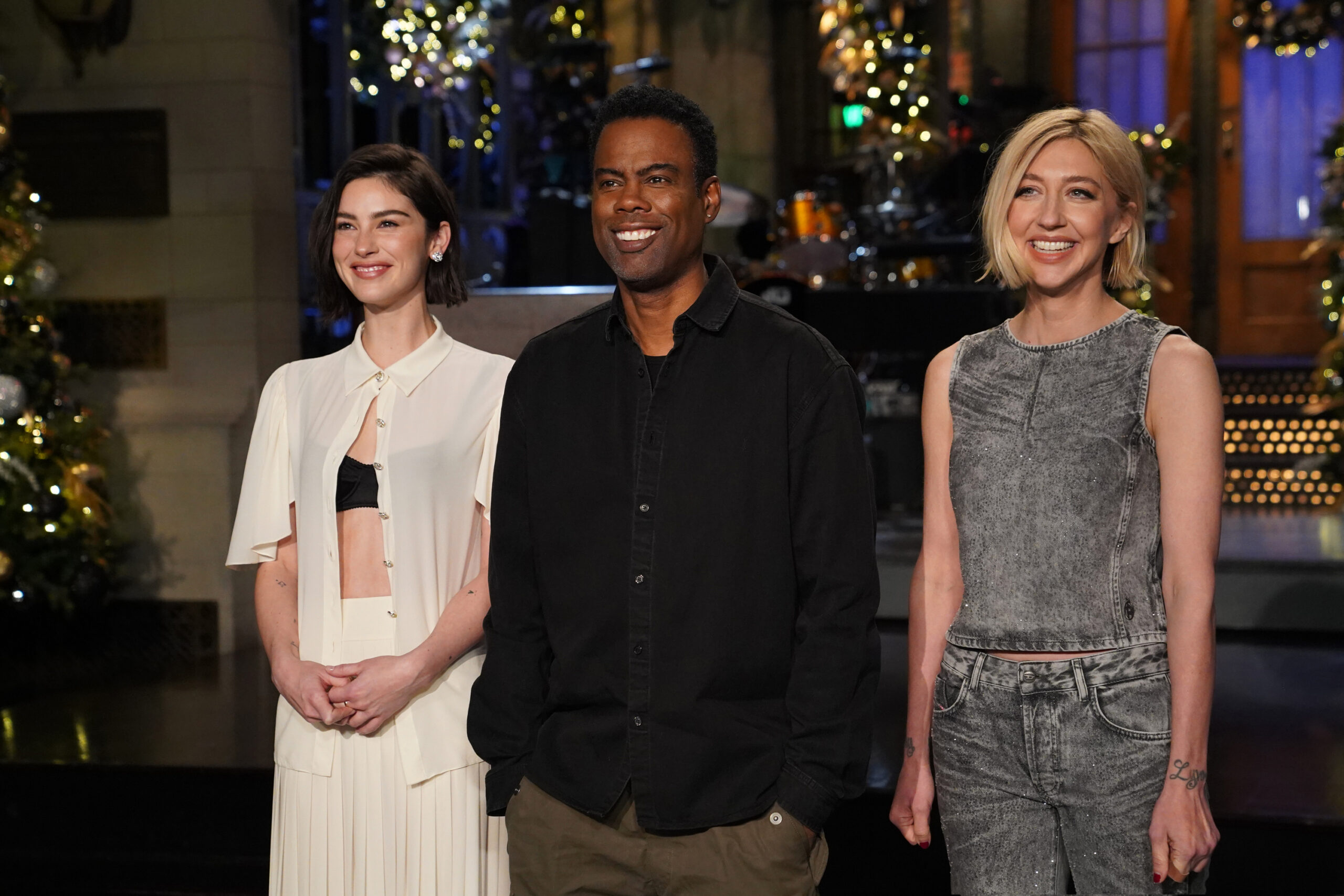 Gracie Abrams, Chris Rock and Heidi Gardner on "SNL."