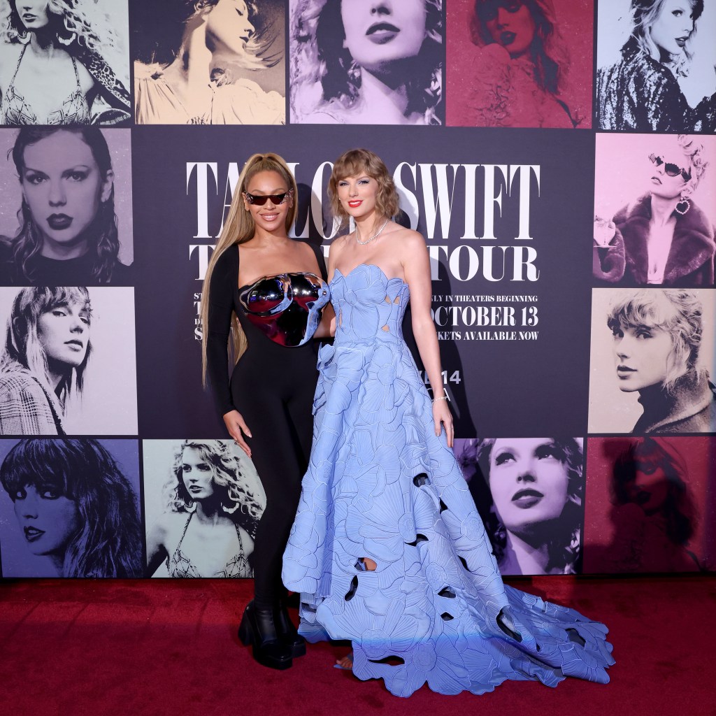 Beyoncé and Taylor Swift attend the "Taylor Swift: The Eras Tour"