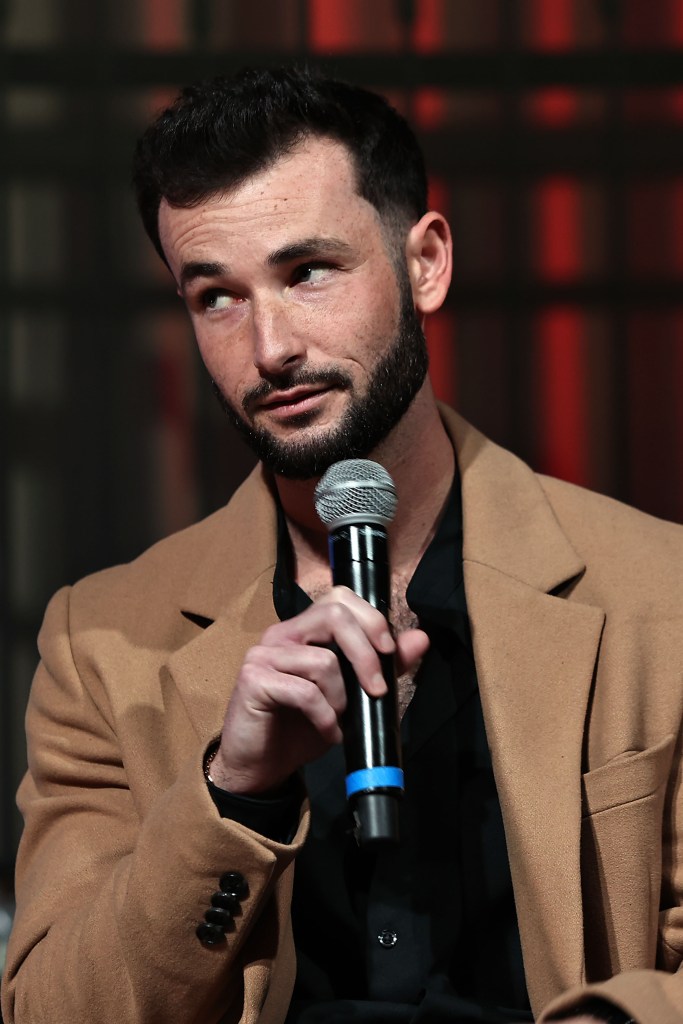 "Love is Blind" star Nick Dorka speaks during Page Six's “Virtual Reali-Tea” live taping in New York City on Monday.