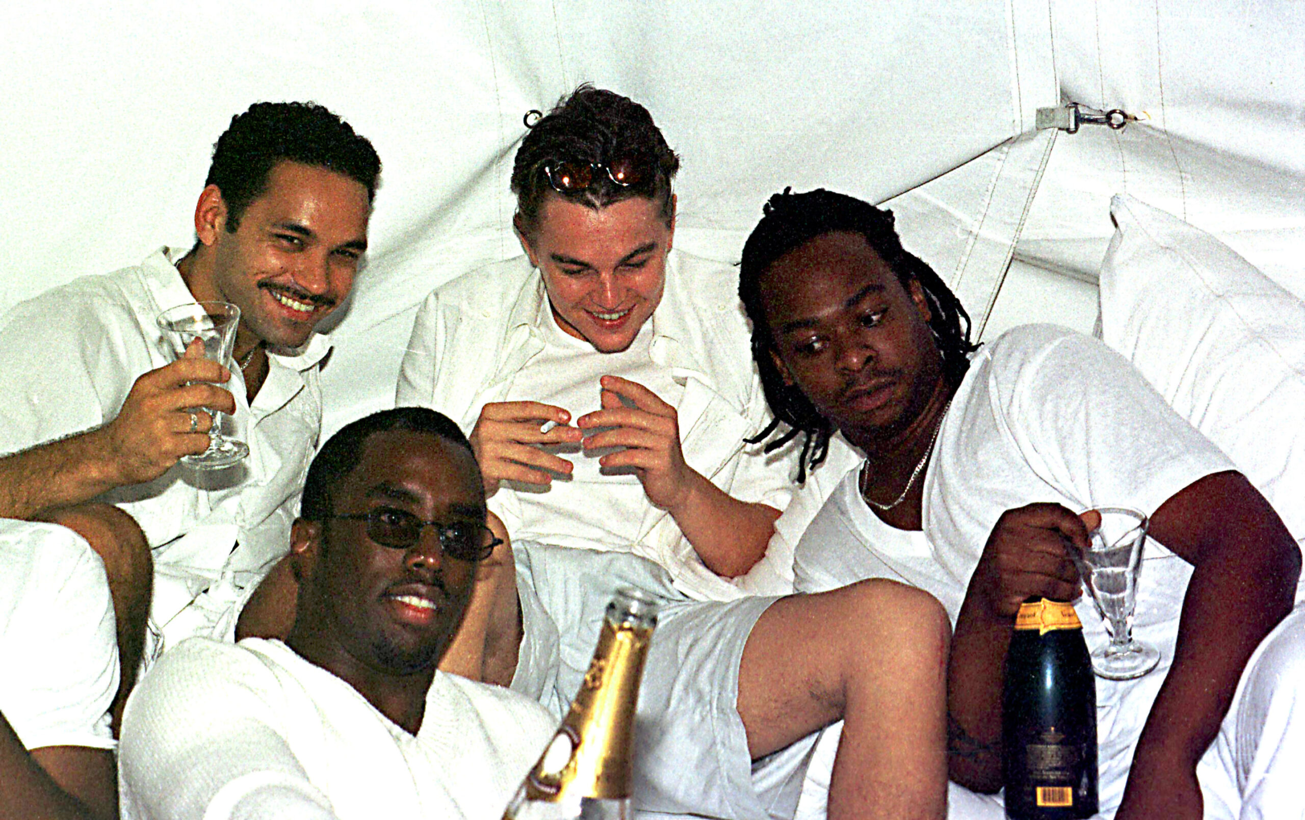 Celebs partying with Diddy in the Hamptons.