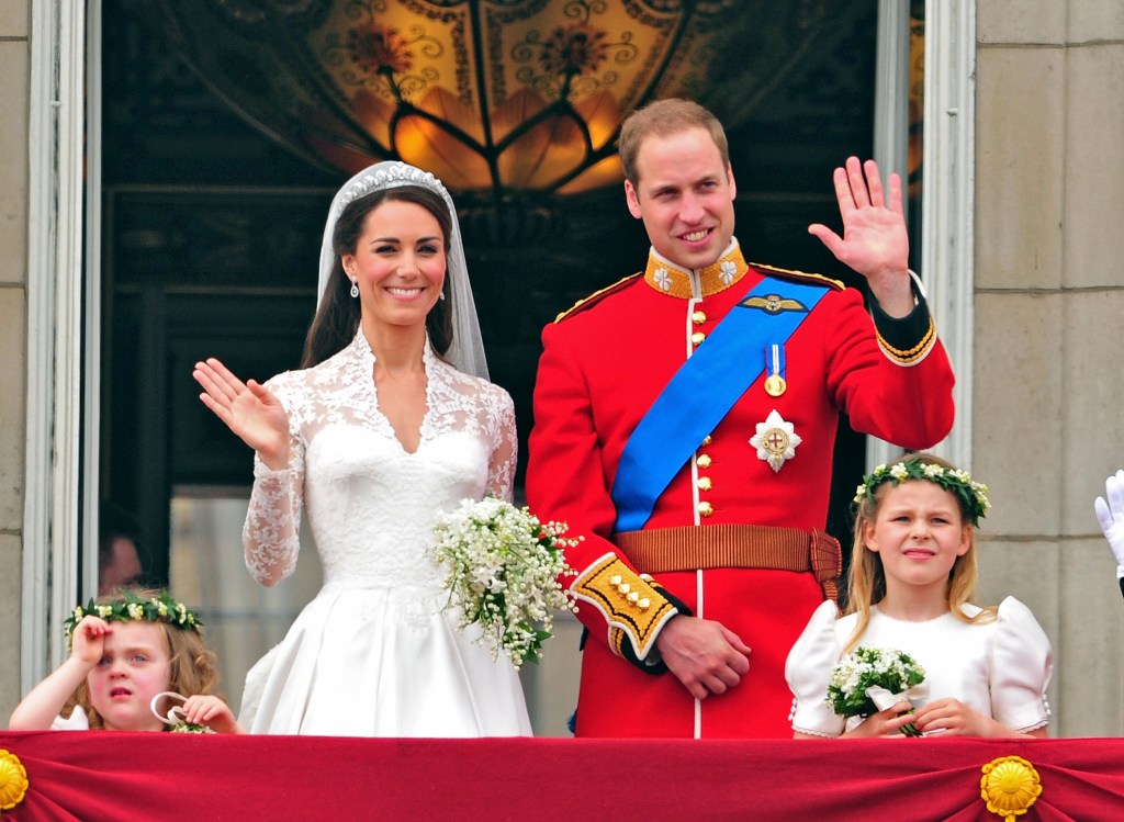 Prince William and Kate Middleton on their wedding day