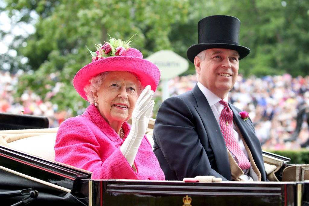 Prince Andrew and Queen Elizabeth at Ascot in June 2017.