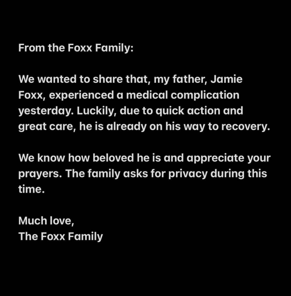 Jamie foxx health scare