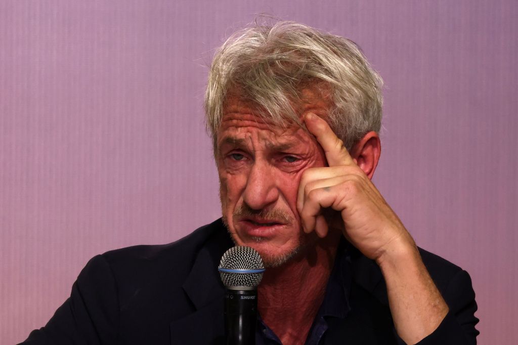 Sean Penn at a press conference for the Marrakech International Film Festival