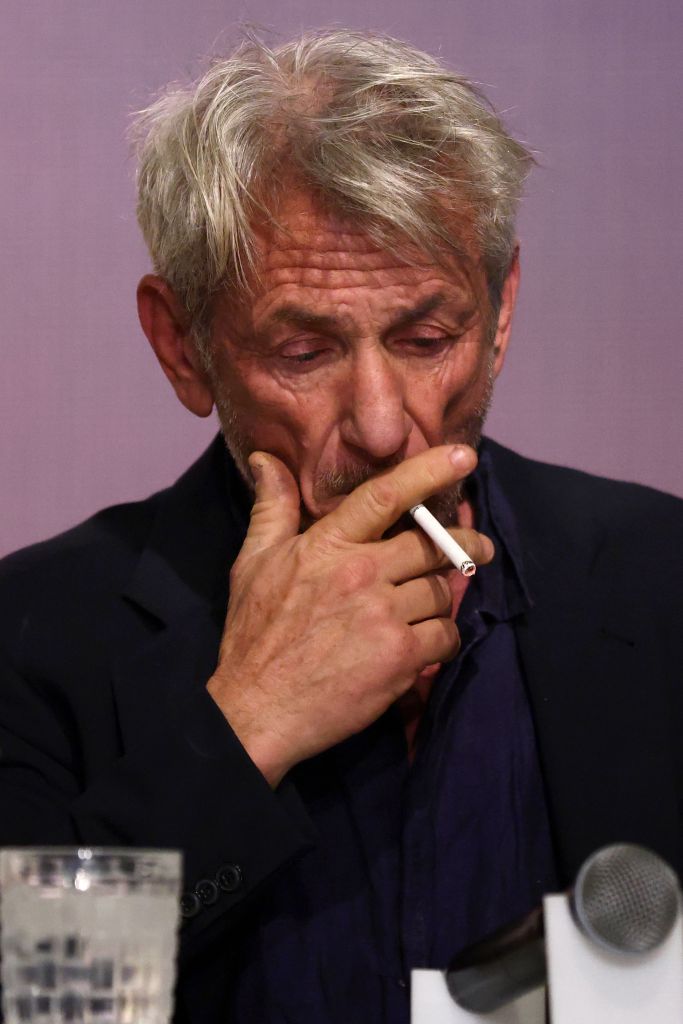 Sean Penn at a press conference for the Marrakech International Film Festival