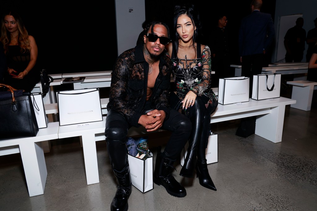 Bre Tiesi and Nick Cannon at the Falguni Shane Peacock fashion show in 2023.