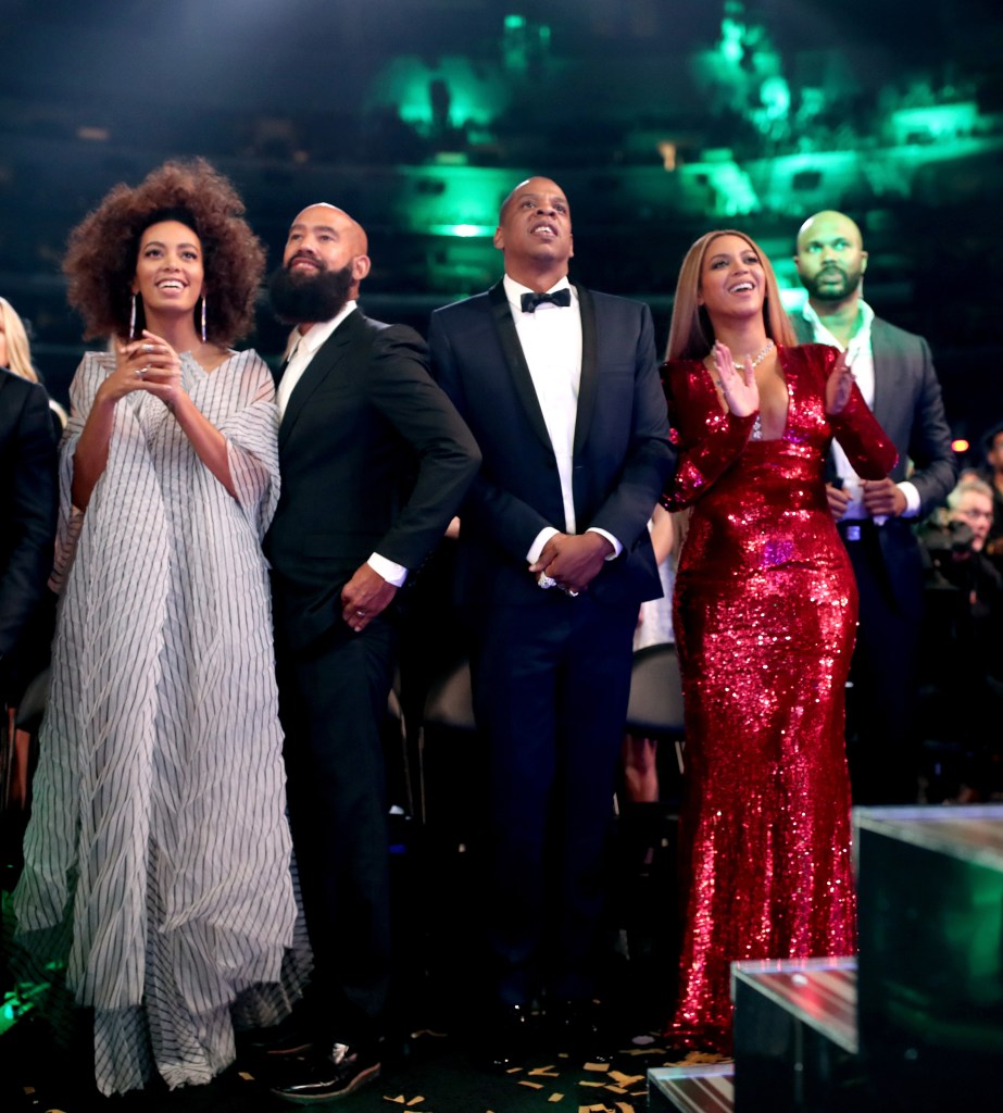 Solange Knowles, Alan Ferguson, hip hop artist Jay-Z and singer Beyonce.