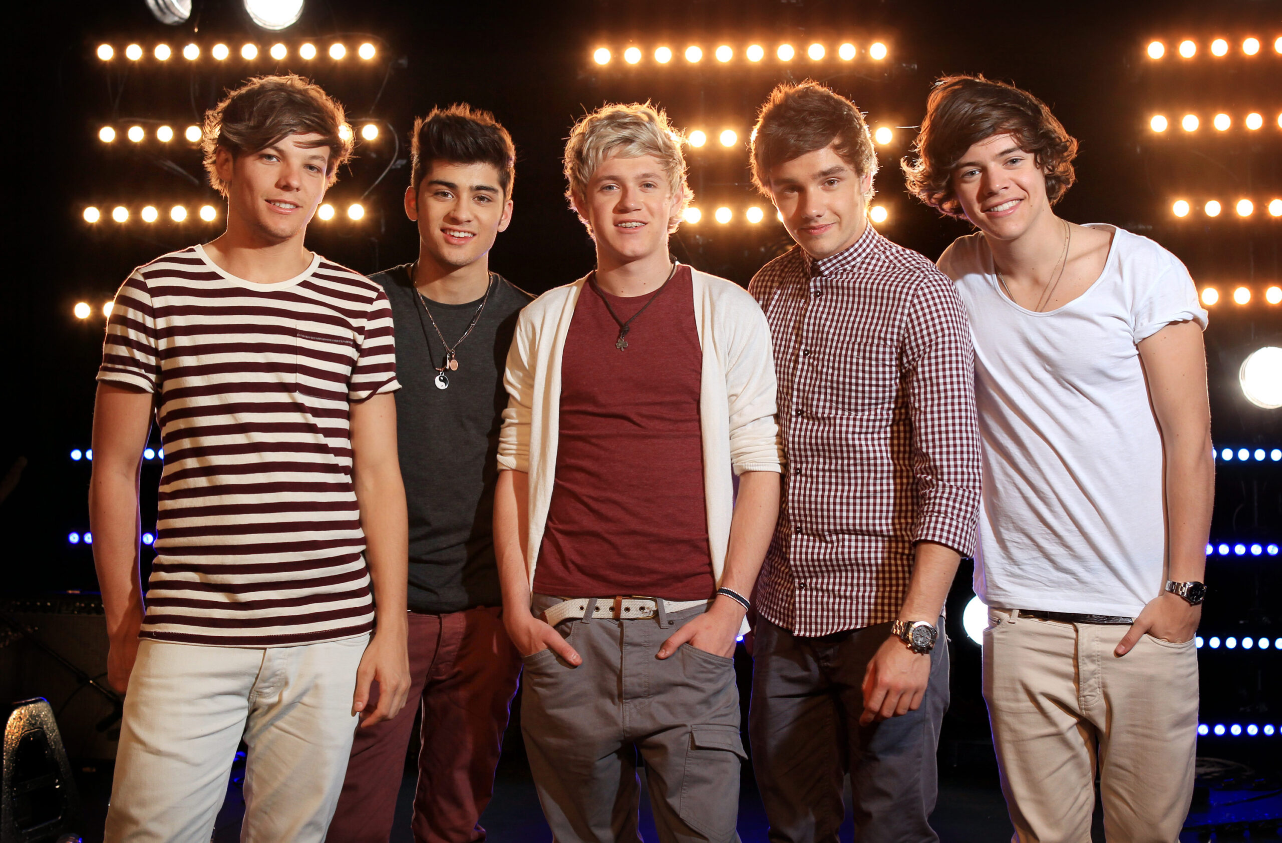 One Direction — Zayn Malik, Liam Payne, Harry Styles, Niall Horan and Louis Tomlinson.