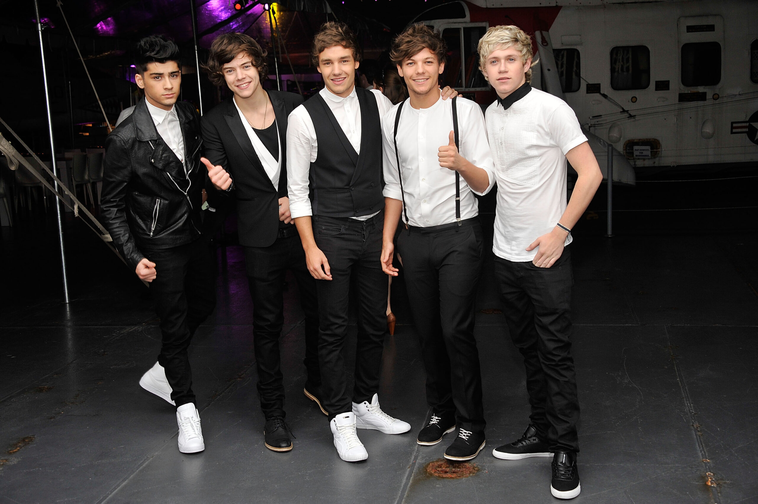 One Direction — Zayn Malik, Liam Payne, Harry Styles, Niall Horan and Louis Tomlinson.