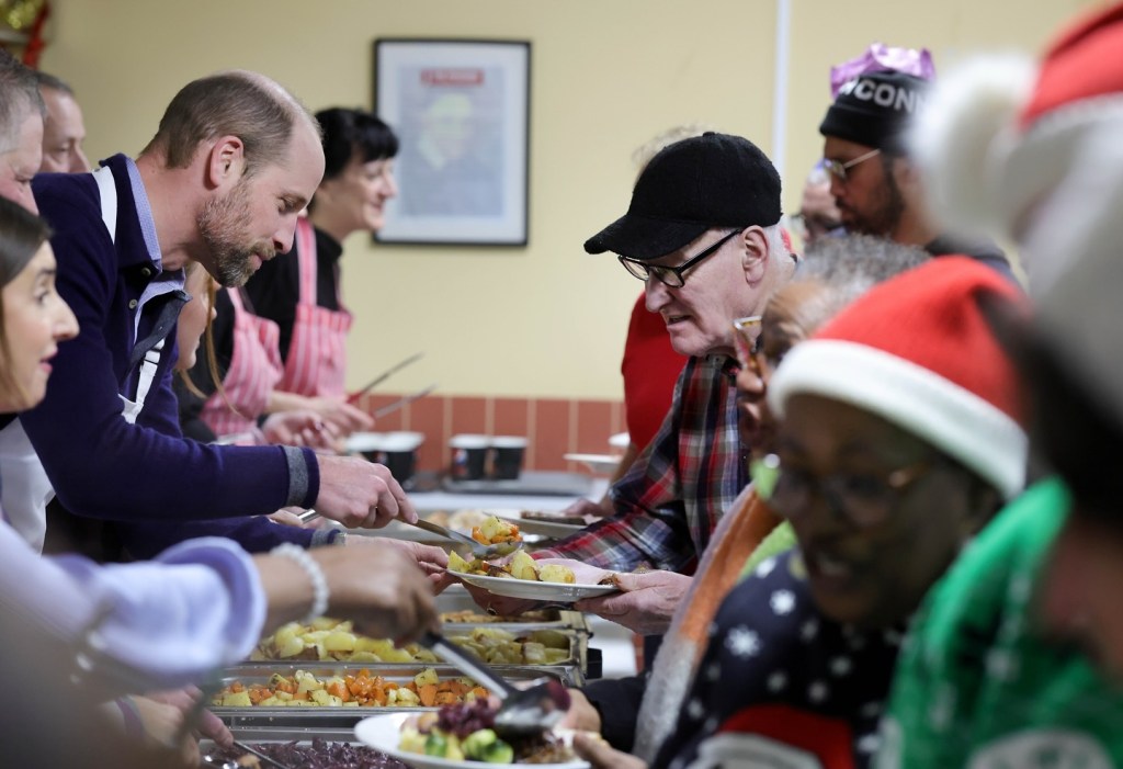 Prince William was seen feeding the homeless on Thursday.