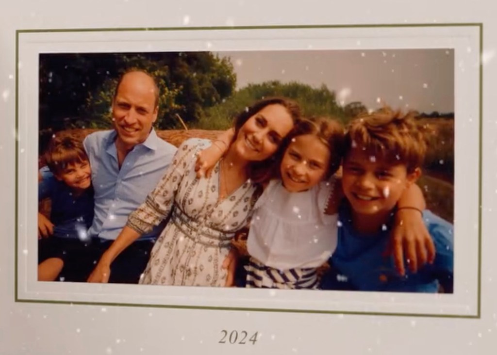 Prince William, Kate Middleton, Prince George, Princess Charlotte and Prince Louis in their Christmas card.